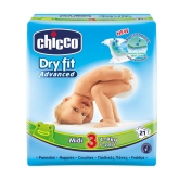 Chicco Pañales Dry Fit Talla 3 4-9kg 21 Unidades